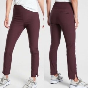 Athleta Wander Slim Ankle Pant in Burgundy